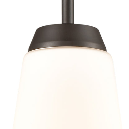 Atlas Lighting Winslow 5in 1-Light Mini Pendant | Oil Rubbed Bronze and White Frosted Glass | Kitchen Island & Dining Room | Model CL11720-BZ