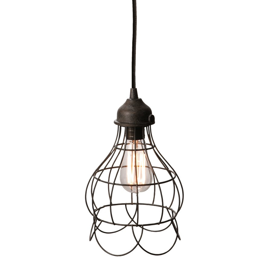 Atlas Lighting Wire 6in 1-Light Mini Pendant | Oil Rubbed Bronze Metal Lantern | Kitchen Island & Dining Room | 6 x 6 x 12 in | Model CL11721-BZ