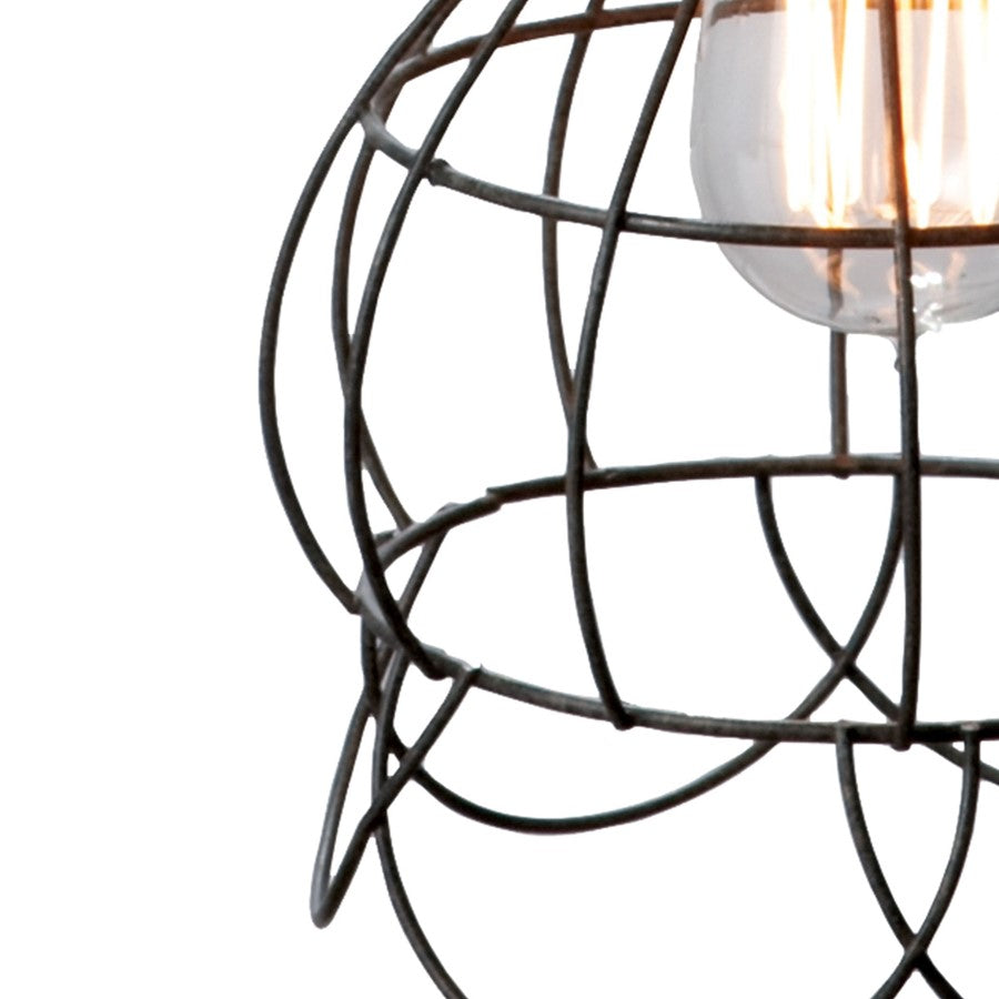 Atlas Lighting Wire 6in 1-Light Mini Pendant | Oil Rubbed Bronze Metal Lantern | Kitchen Island & Dining Room | 6 x 6 x 12 in | Model CL11721-BZ