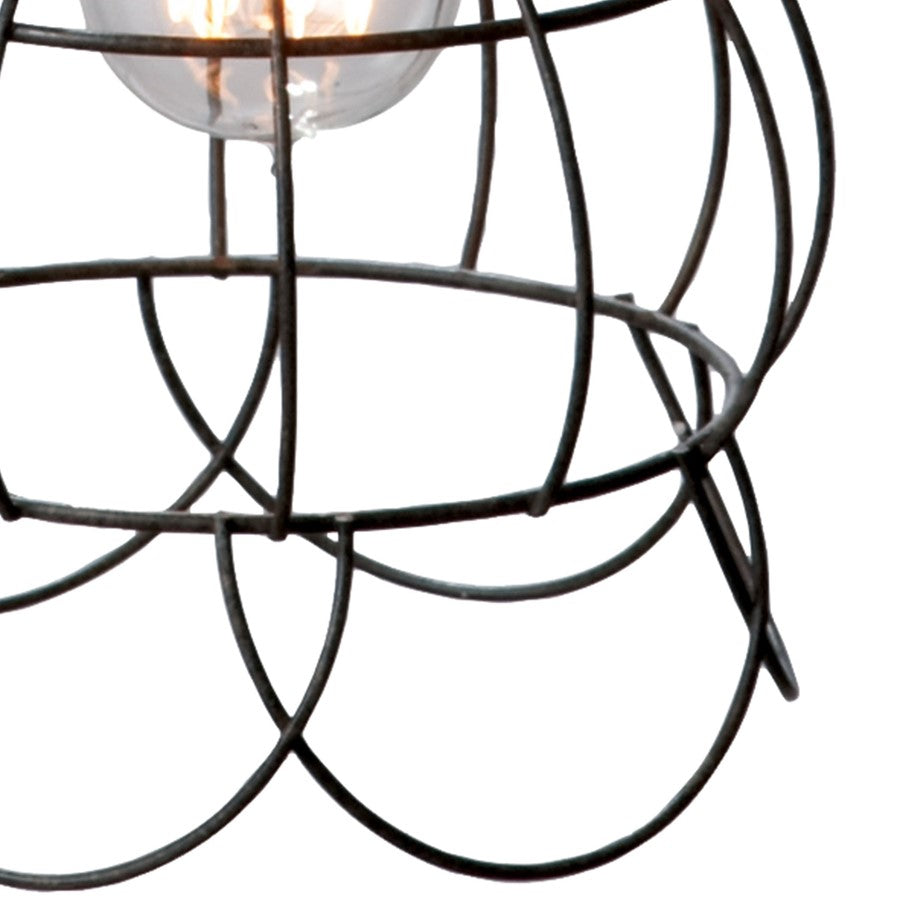 Atlas Lighting Wire 6in 1-Light Mini Pendant | Oil Rubbed Bronze Metal Lantern | Kitchen Island & Dining Room | 6 x 6 x 12 in | Model CL11721-BZ