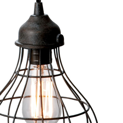 Atlas Lighting Wire 6in 1-Light Mini Pendant | Oil Rubbed Bronze Metal Lantern | Kitchen Island & Dining Room | 6 x 6 x 12 in | Model CL11721-BZ