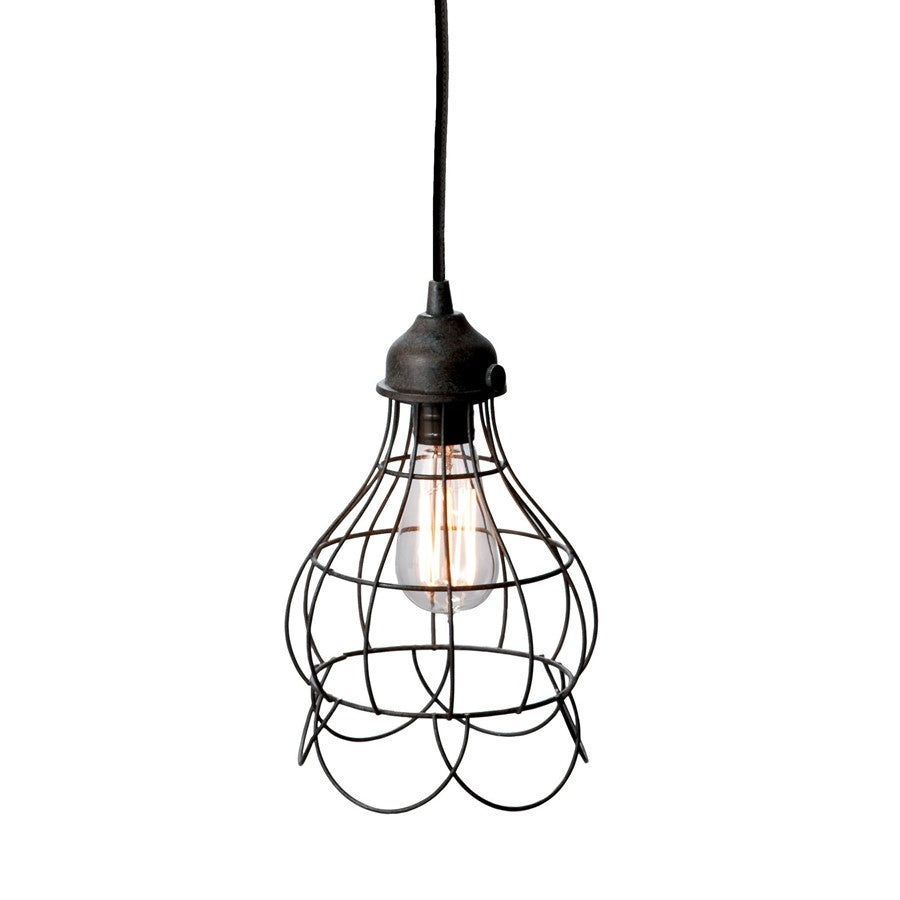 Atlas Lighting Wire 6in 1-Light Mini Pendant | Oil Rubbed Bronze Metal Lantern | Kitchen Island & Dining Room | 6 x 6 x 12 in | Model CL11721-BZ
