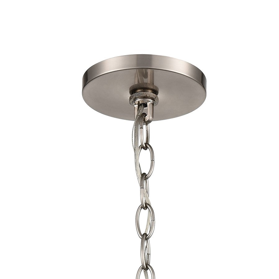 Atlas Lighting Amore 12in 1-Light Pendant | Modern Satin Nickel and Blue Glass | Kitchen Island & Dining Room | 12 x 12 x 13 in | Model CL11727-NK