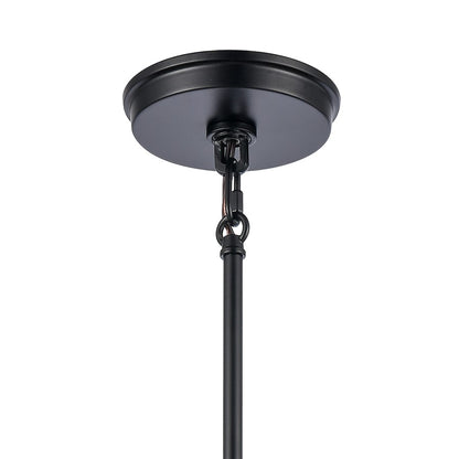 Atlas Lighting Boyer 11in 1-Light Pendant | Transitional Matte Black and Clear Glass Dome | Kitchen Island & Dining Room | Model CL11735-BK