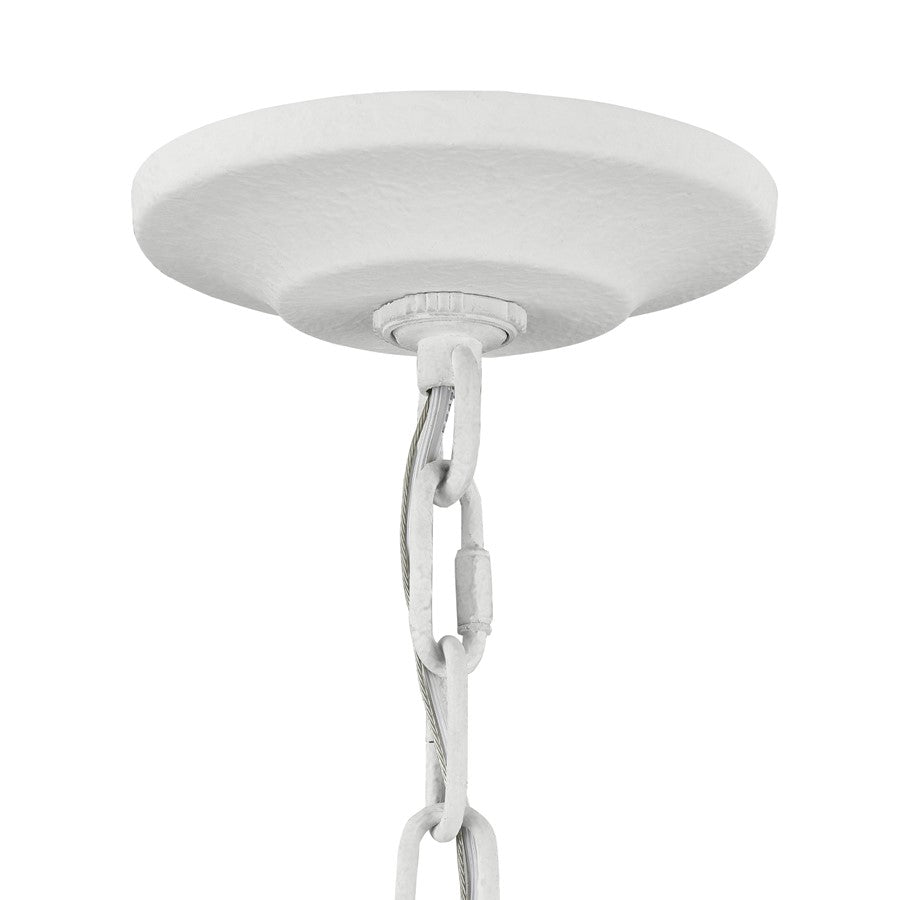 Atlas Lighting Breezeway 17.75in 4-Light Pendant | Coastal White Coral and Natural Rattan | Kitchen Island & Dining Room | Model CL11738-WH