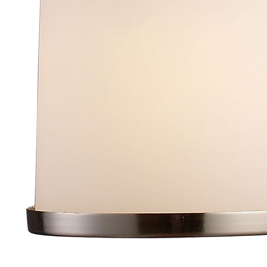 Atlas Lighting Brooksdale 5in 1-Light Mini Pendant | Transitional Satin Nickel and White Frosted Glass | Kitchen Island & Dining | Model CL11741-NK