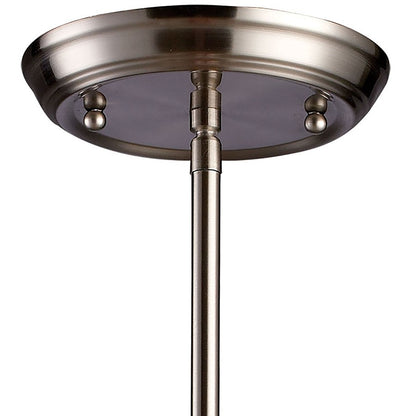 Atlas Lighting Brooksdale 5in 1-Light Mini Pendant | Transitional Satin Nickel and White Frosted Glass | Kitchen Island & Dining | Model CL11741-NK