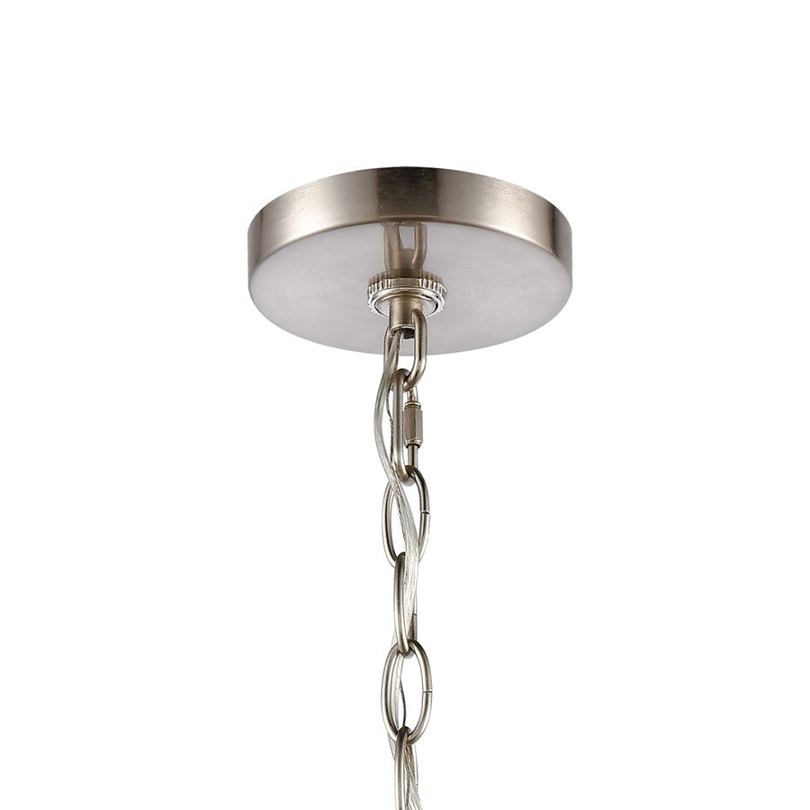 Atlas Lighting Calistoga 17in 3-Light Pendant | Traditional Brushed Nickel and Clear Glass | Kitchen Island & Dining Room | Model CL11744-NK
