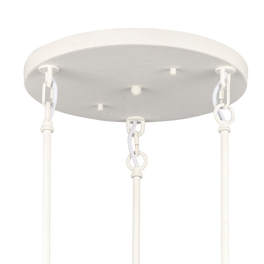Atlas Lighting Cape May 21in 3-Light Pendant | Transitional White Coral and Gray Wood Shade | Kitchen Island & Dining Room | Model CL11745-WH