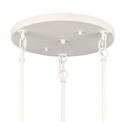 Atlas Lighting Cape May 21in 3-Light Pendant | Transitional White Coral and Gray Wood Shade | Kitchen Island & Dining Room | Model CL11745-WH