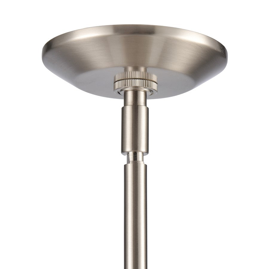 Atlas Lighting Cavendish 20in 1-Light Pendant | Transitional Brushed Nickel and White Metal Shade | Kitchen Island & Dining Room | Model CL11747-NK