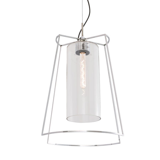 Atlas Lighting Cere 14in 1-Light Pendant | Modern Polished Nickel and Clear Glass | Kitchen Island & Dining Room | Model CL11748-NK