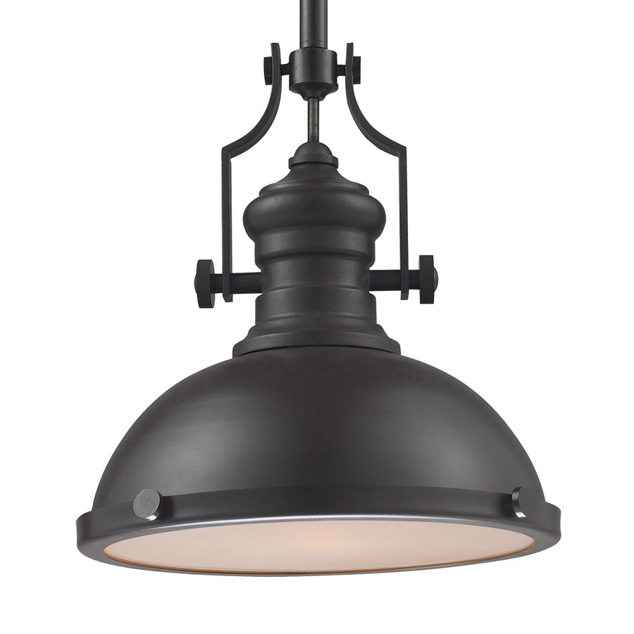 Atlas Lighting Chadwick 13in 1-Light Pendant | Transitional Matte Black Metal Shade | Dining Room & Entryway | 13 x 13 x 14 in | Model CL11750-BK1