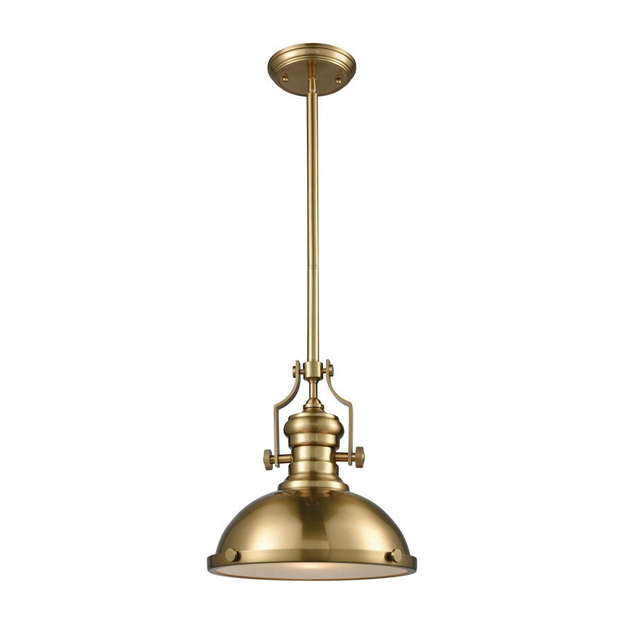 Atlas Lighting Chadwick 13in 1-Light Pendant | Transitional Satin Brass Metal | Kitchen Island & Dining Room | 13 x 13 x 14 in | Model CL11750-BS1