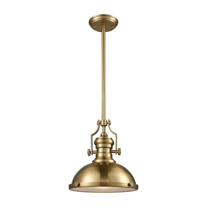 Atlas Lighting Chadwick 13in 1-Light Pendant | Transitional Satin Brass Metal | Kitchen Island & Dining Room | 13 x 13 x 14 in | Model CL11750-BS1