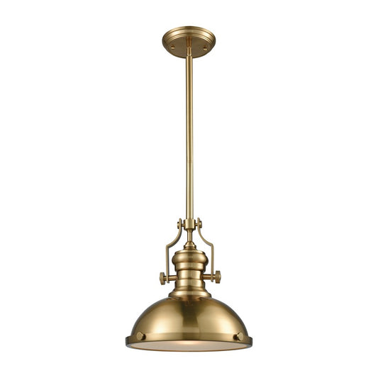 Atlas Lighting Chadwick 13in 1-Light Pendant | Transitional Satin Brass Metal | Kitchen Island & Dining Room | 13 x 13 x 14 in | Model CL11750-BS1