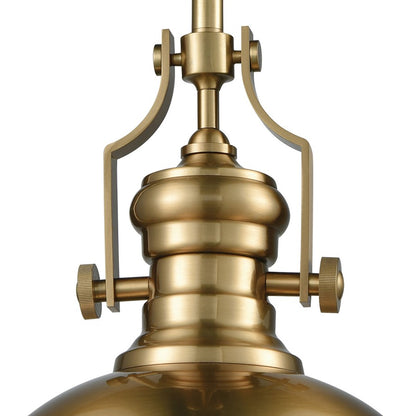 Atlas Lighting Chadwick 13in 1-Light Pendant | Transitional Satin Brass Metal | Kitchen Island & Dining Room | 13 x 13 x 14 in | Model CL11750-BS1