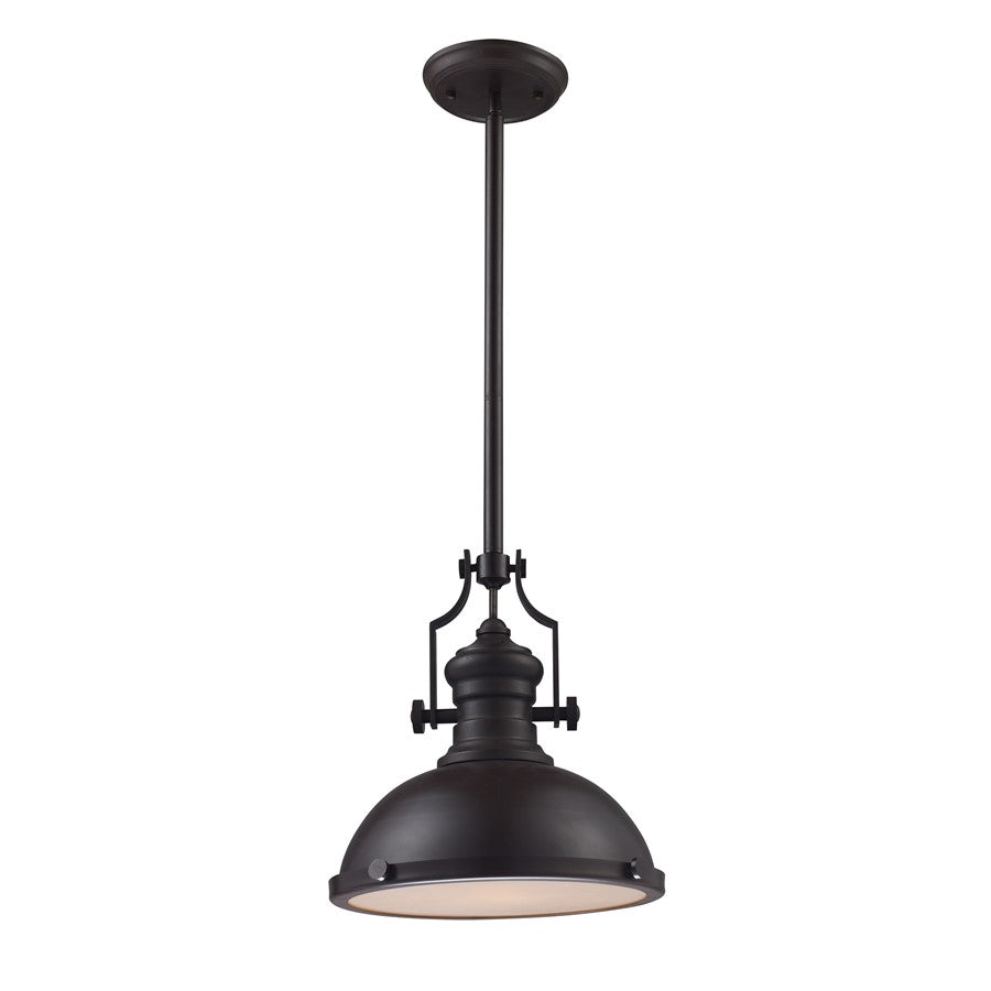 Atlas Lighting Chadwick 13in 1-Light Pendant | Transitional Oil Rubbed Bronze Metal | Kitchen Island & Dining Room | Model CL11750-BZ1