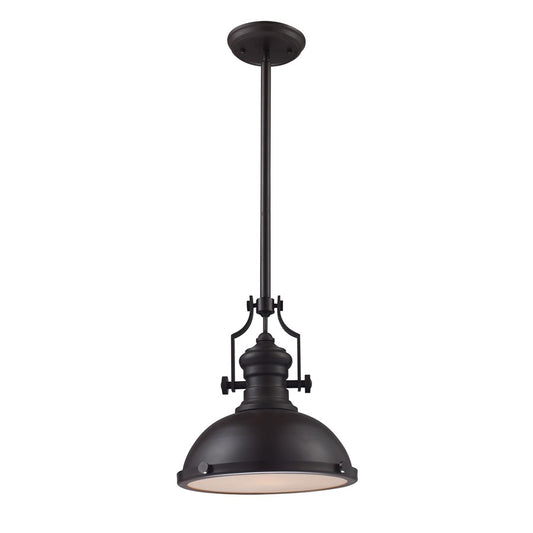 Atlas Lighting Chadwick 13in 1-Light Pendant | Transitional Oil Rubbed Bronze Metal | Kitchen Island & Dining Room | Model CL11750-BZ1