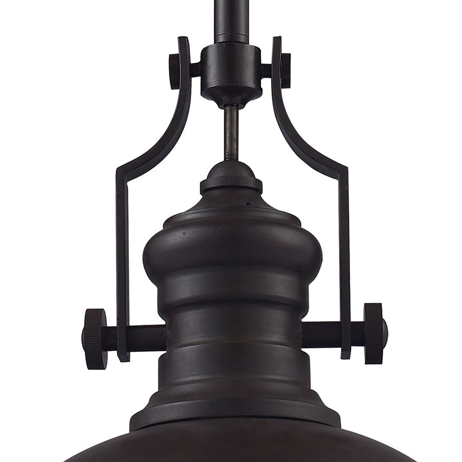 Atlas Lighting Chadwick 13in 1-Light Pendant | Transitional Oil Rubbed Bronze Metal | Kitchen Island & Dining Room | Model CL11750-BZ1