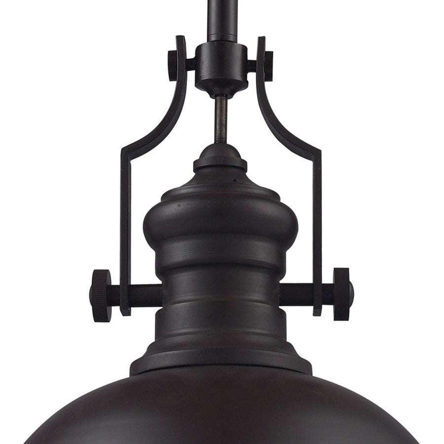 Atlas Lighting Chadwick 13in 1-Light Pendant | Transitional Oil Rubbed Bronze Metal | Kitchen Island & Dining Room | Model CL11750-BZ1