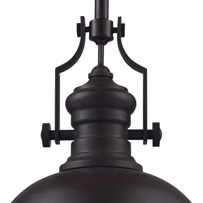 Atlas Lighting Chadwick 13in 1-Light Pendant | Transitional Oil Rubbed Bronze Metal | Kitchen Island & Dining Room | Model CL11750-BZ1