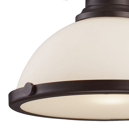 Atlas Lighting Chadwick 13in 1-Light Pendant | Transitional Oil Rubbed Bronze Frosted Glass | Kitchen Island & Dining Room | Model CL11750-BZ2