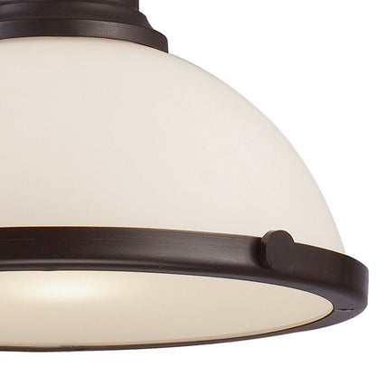 Atlas Lighting Chadwick 13in 1-Light Pendant | Transitional Oil Rubbed Bronze Frosted Glass | Kitchen Island & Dining Room | Model CL11750-BZ2