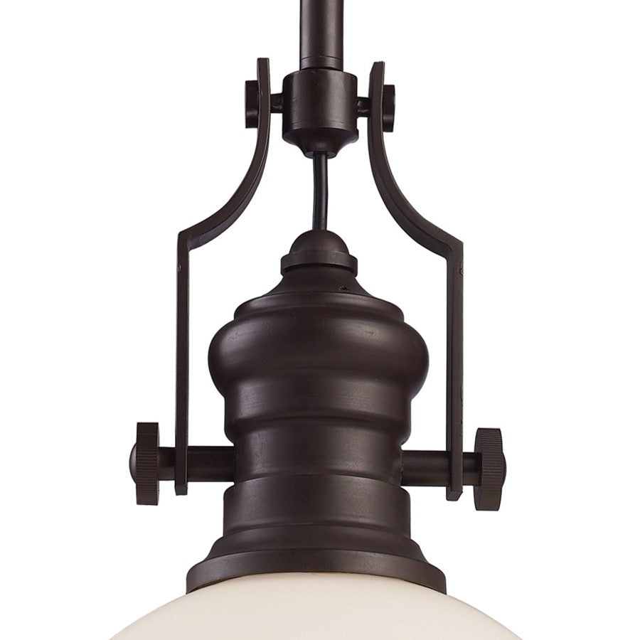 Atlas Lighting Chadwick 13in 1-Light Pendant | Transitional Oil Rubbed Bronze Frosted Glass | Kitchen Island & Dining Room | Model CL11750-BZ2