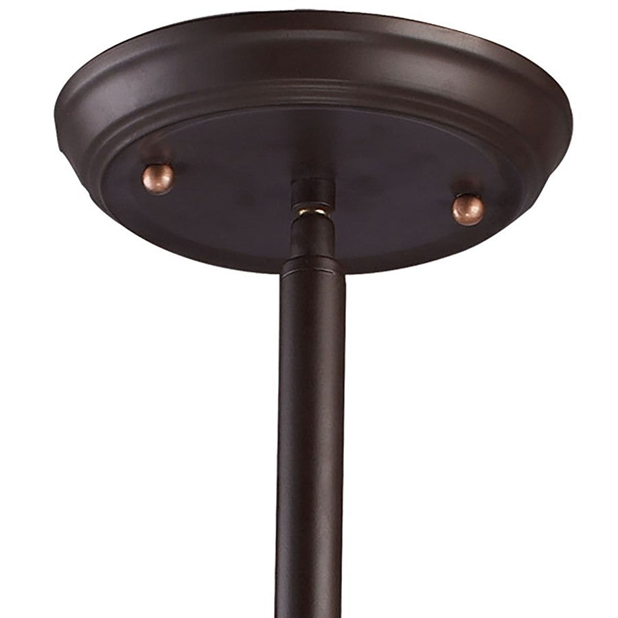 Atlas Lighting Chadwick 13in 1-Light Pendant | Transitional Oil Rubbed Bronze and White Frosted Glass | Kitchen Island & Dining | Model CL11750-BZ4