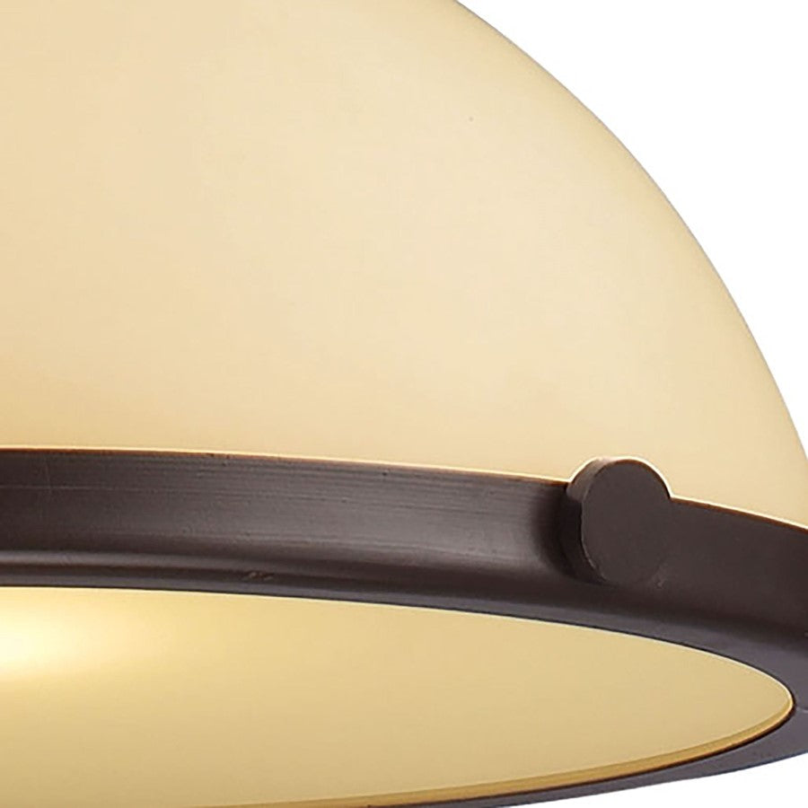 Atlas Lighting Chadwick 13in 1-Light Pendant | Transitional Oil Rubbed Bronze and White Frosted Glass | Kitchen Island & Dining | Model CL11750-BZ4