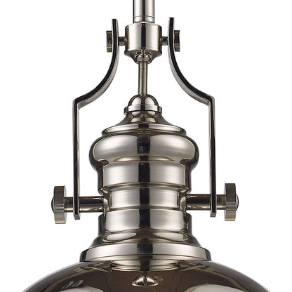 Atlas Lighting Chadwick 13in 1-Light Pendant | Transitional Chrome and Polished Nickel Metal | Kitchen Island & Dining Room | Model CL11750-CH1