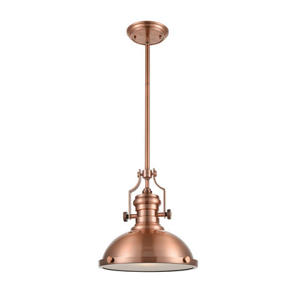 Atlas Lighting Chadwick 13in 1-Light Pendant | Transitional Antique Copper Dome Metal | Kitchen Island & Dining Room | Model CL11750-CO1