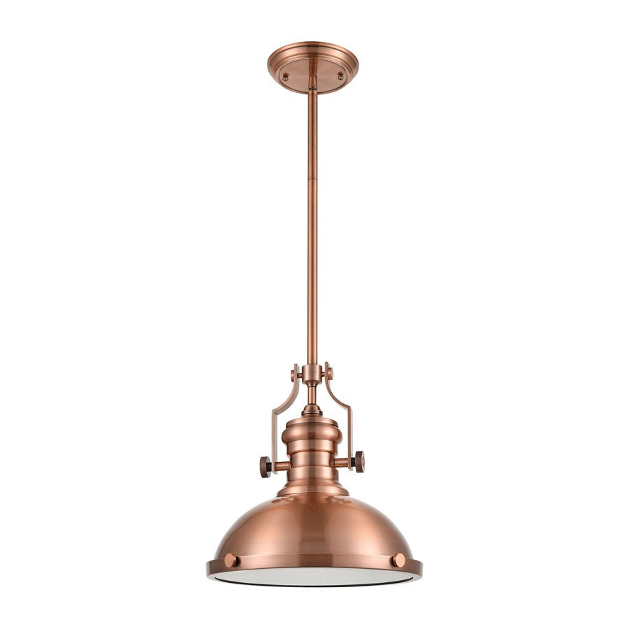 Atlas Lighting Chadwick 13in 1-Light Pendant | Transitional Antique Copper Dome Metal | Kitchen Island & Dining Room | Model CL11750-CO1