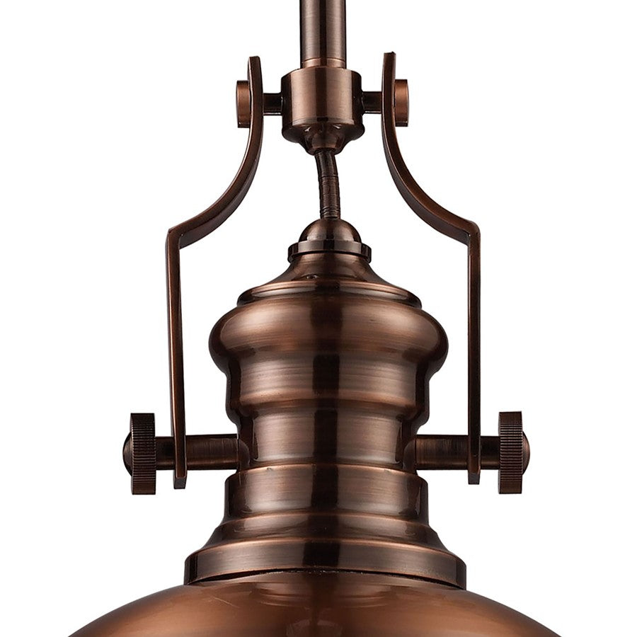 Atlas Lighting Chadwick 13in 1-Light Pendant | Transitional Antique Copper Dome Metal | Kitchen Island & Dining Room | Model CL11750-CO1
