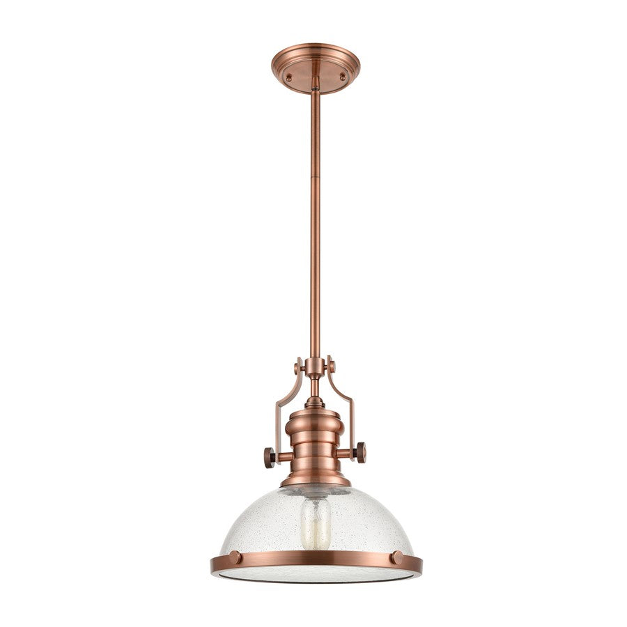Atlas Lighting Chadwick 13'' Wide 1Lt Pendant, Copper/Clear