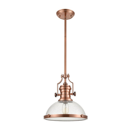 Atlas Lighting Chadwick 13'' Wide 1Lt Pendant, Copper/Clear