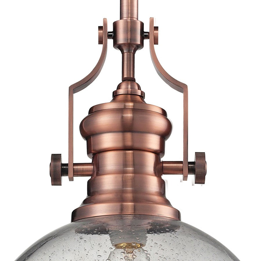 Atlas Lighting Chadwick 13'' Wide 1Lt Pendant, Copper/Clear