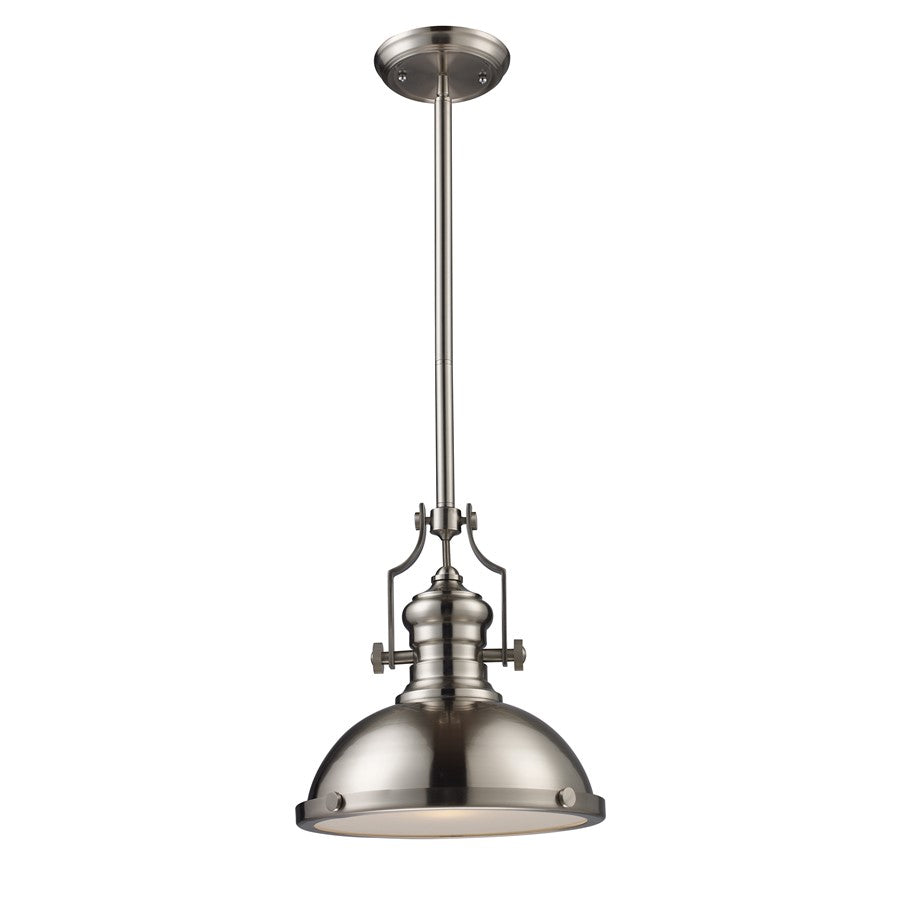 Atlas Lighting Chadwick 13in 1-Light Pendant | Transitional Satin Nickel Metal | Kitchen Island & Dining Room | 13 x 13 x 14 in | Model CL11750-NK1