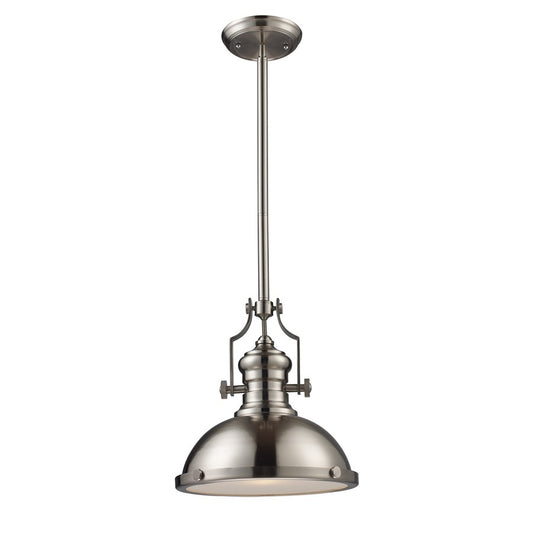 Atlas Lighting Chadwick 13in 1-Light Pendant | Transitional Satin Nickel Metal | Kitchen Island & Dining Room | 13 x 13 x 14 in | Model CL11750-NK1