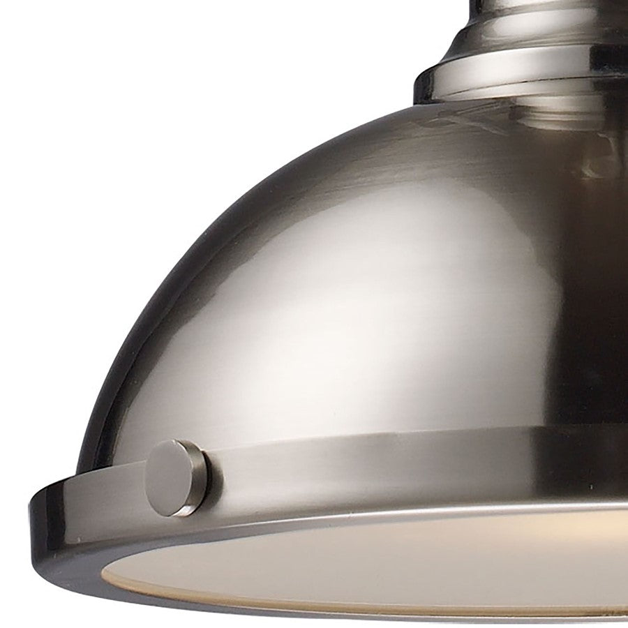 Atlas Lighting Chadwick 13in 1-Light Pendant | Transitional Satin Nickel Metal | Kitchen Island & Dining Room | 13 x 13 x 14 in | Model CL11750-NK1