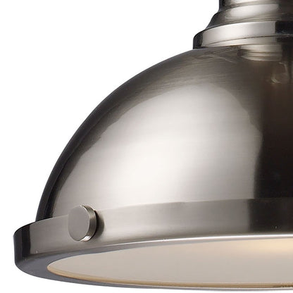Atlas Lighting Chadwick 13in 1-Light Pendant | Transitional Satin Nickel Metal | Kitchen Island & Dining Room | 13 x 13 x 14 in | Model CL11750-NK1