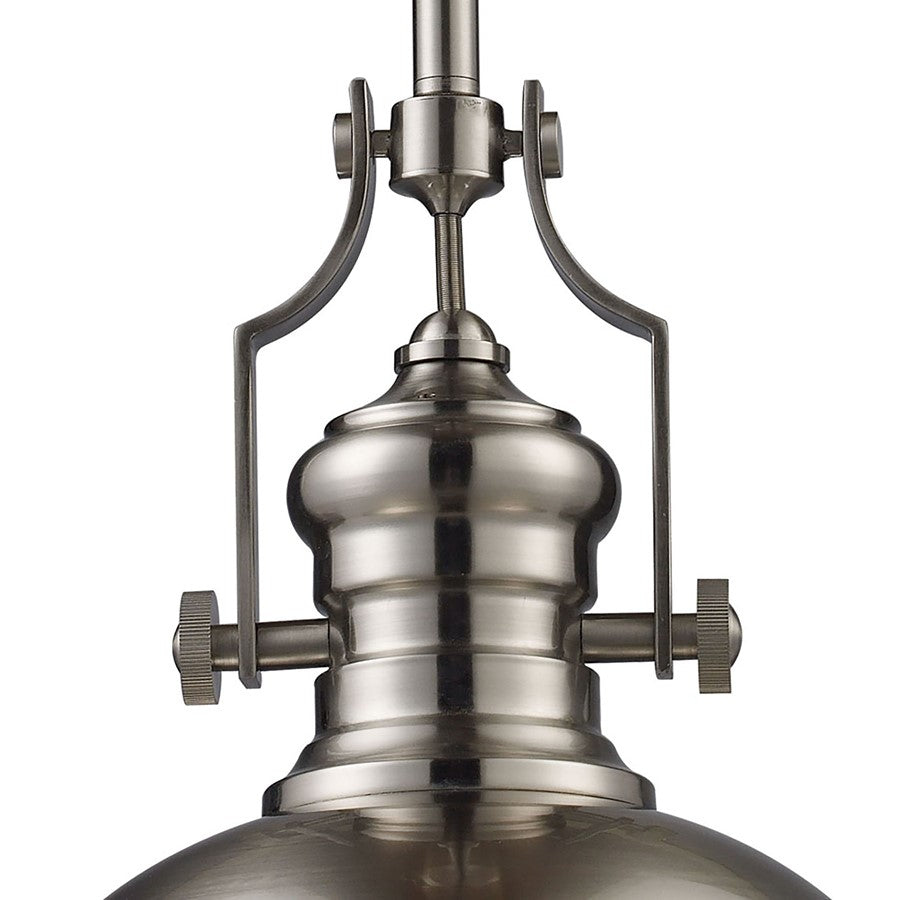 Atlas Lighting Chadwick 13in 1-Light Pendant | Transitional Satin Nickel Metal | Kitchen Island & Dining Room | 13 x 13 x 14 in | Model CL11750-NK1