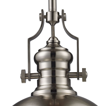 Atlas Lighting Chadwick 13in 1-Light Pendant | Transitional Satin Nickel Metal | Kitchen Island & Dining Room | 13 x 13 x 14 in | Model CL11750-NK1