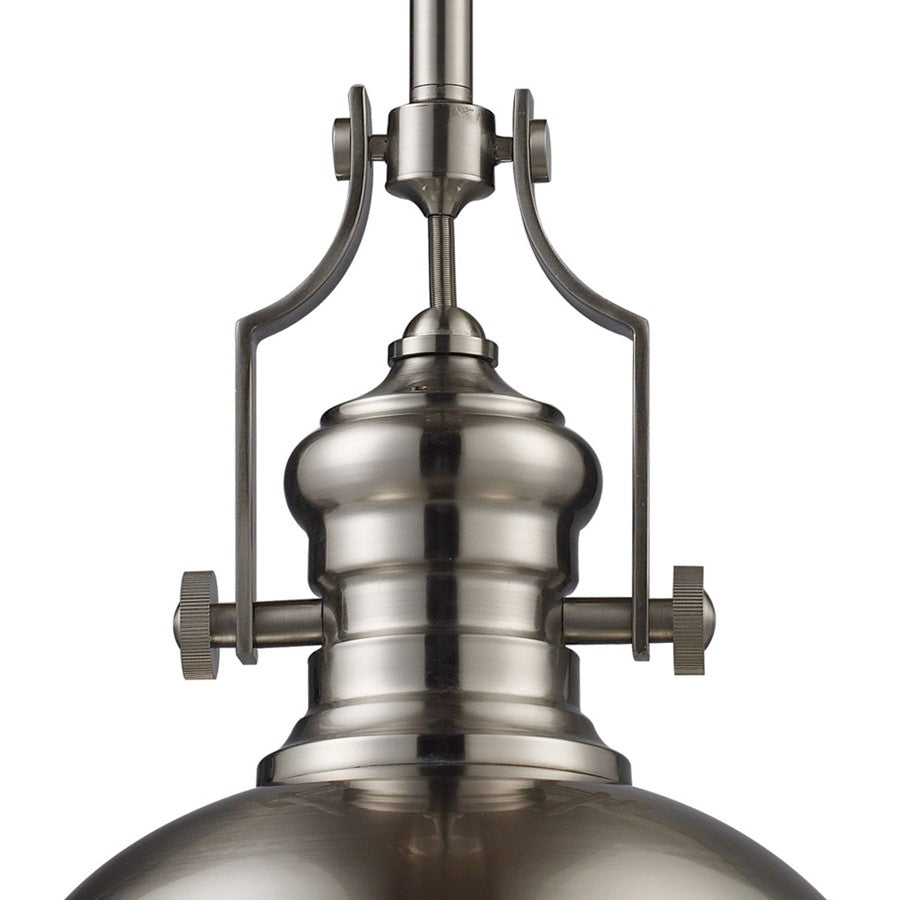 Atlas Lighting Chadwick 13in 1-Light Pendant | Transitional Satin Nickel Metal | Kitchen Island & Dining Room | 13 x 13 x 14 in | Model CL11750-NK1