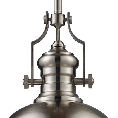 Atlas Lighting Chadwick 13in 1-Light Pendant | Transitional Satin Nickel Metal | Kitchen Island & Dining Room | 13 x 13 x 14 in | Model CL11750-NK1
