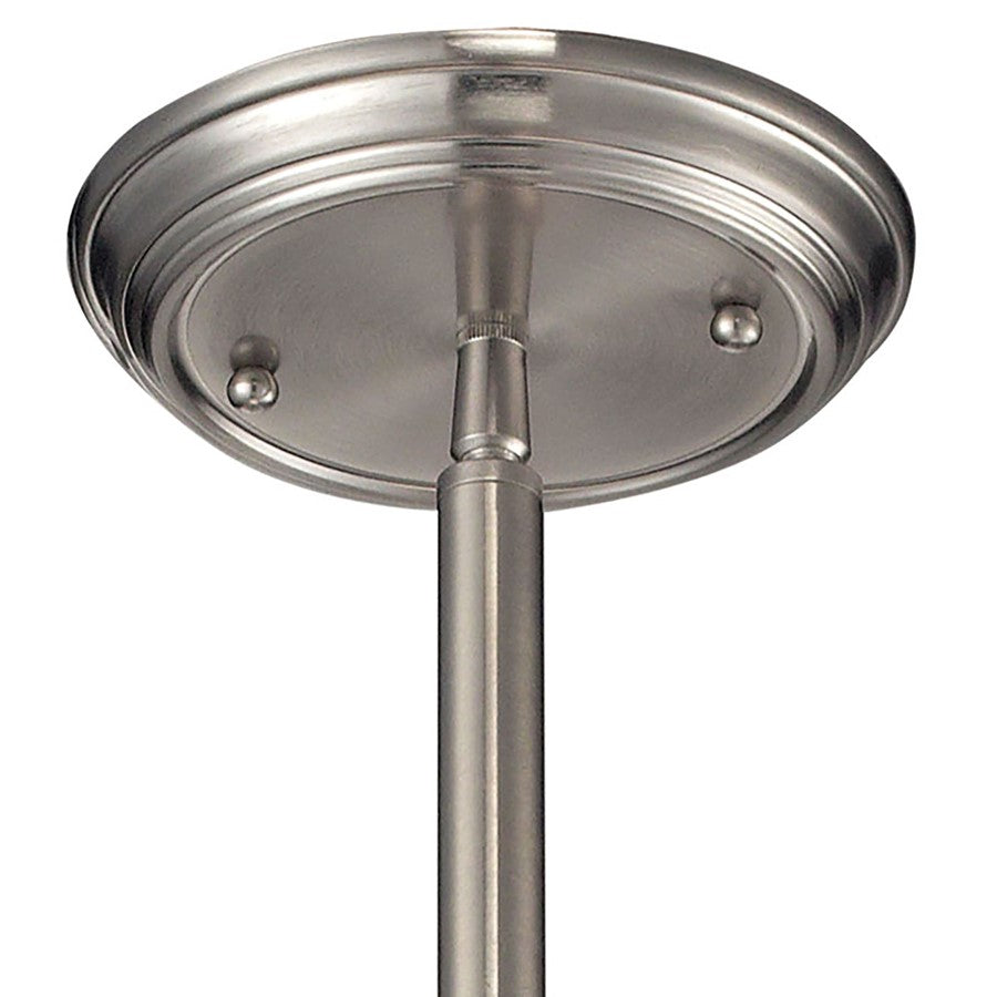 Atlas Lighting Chadwick 13in 1-Light Pendant | Transitional Satin Nickel and Clear Seeded Glass | Kitchen Island & Dining Room | Model CL11750-NK3