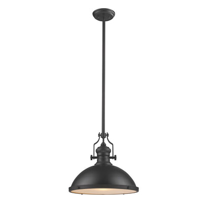 Atlas Lighting Chadwick 17in 1-Light Pendant | Transitional Matte Black Metal | Kitchen Island & Dining Room | 17 x 17 x 14 in | Model CL11751-BK