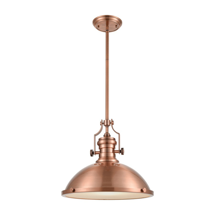 Atlas Lighting Chadwick 17in 1-Light Pendant | Transitional Antique Copper and Copper Metal Shade | Kitchen Island & Dining Room | Model CL11751-CO