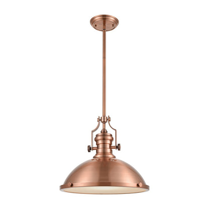 Atlas Lighting Chadwick 17in 1-Light Pendant | Transitional Antique Copper and Copper Metal Shade | Kitchen Island & Dining Room | Model CL11751-CO